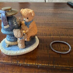 Adorable Bear Figurine with Blue Accents